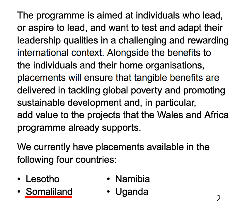 thebhlub's tweet image. Calling Welsh Somalilanders 📢

The Welsh Government’s International Learning Opportunities (ILO) programme is now accepting applications for placements in four African countries:

- Somaliland
- Uganda
- Namibia
- Lesotho

Full guide to applicants is linked below.