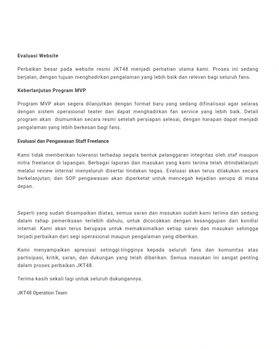 hanyacrtn's tweet photo. Kemarin JKT48 akhirnya merilis rangkuman fanspace yang telah digelar di 5 kota, mulai dari Jakarta, Bandung, Yogyakarta hingga Surabaya. Selengkapnya bisa dilihat di web resmi JKT48..

#JKT48 #FJKT48 #HANYACRTN https://t.co/EHFoth0rRZ