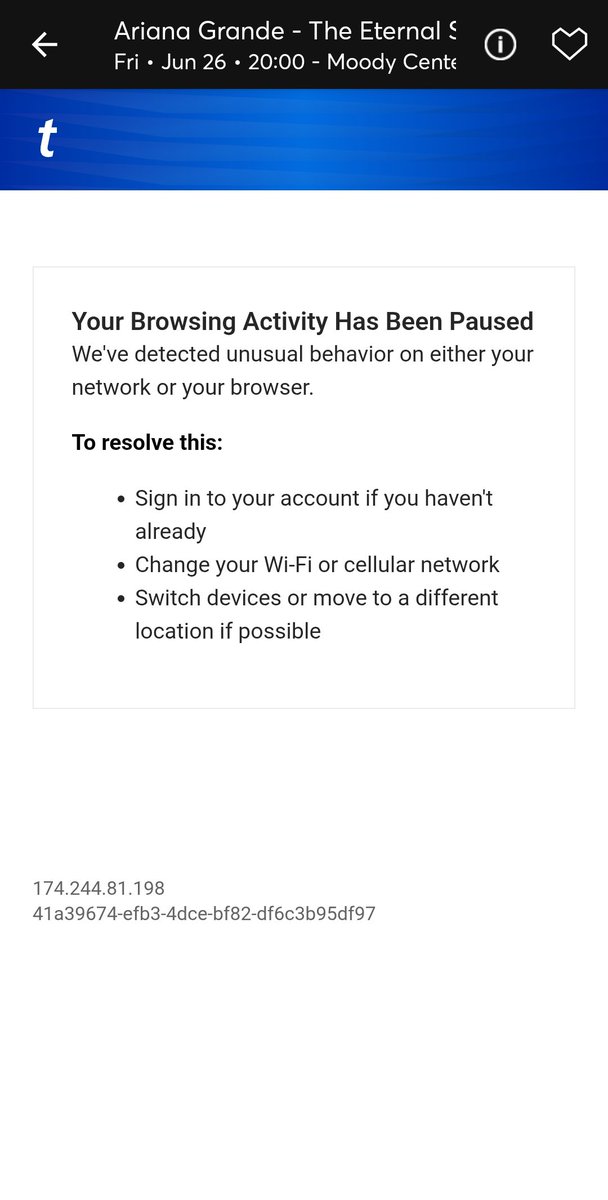 boss_zefron's tweet photo. What the fuck ticketmaster im literally signed into your app with my own account https://t.co/dQJGrjvmHC