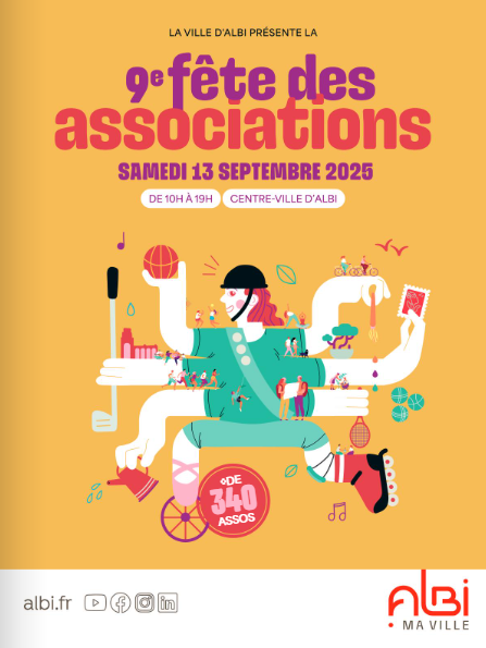 #ActionFemmesGrandSud sera à la Fête des Associations d’#Albi ce samedi 13/09, 9h-13h !
Venez découvrir nos ateliers et nos actions pour l’insertion professionnelle des femmes de +45 ans