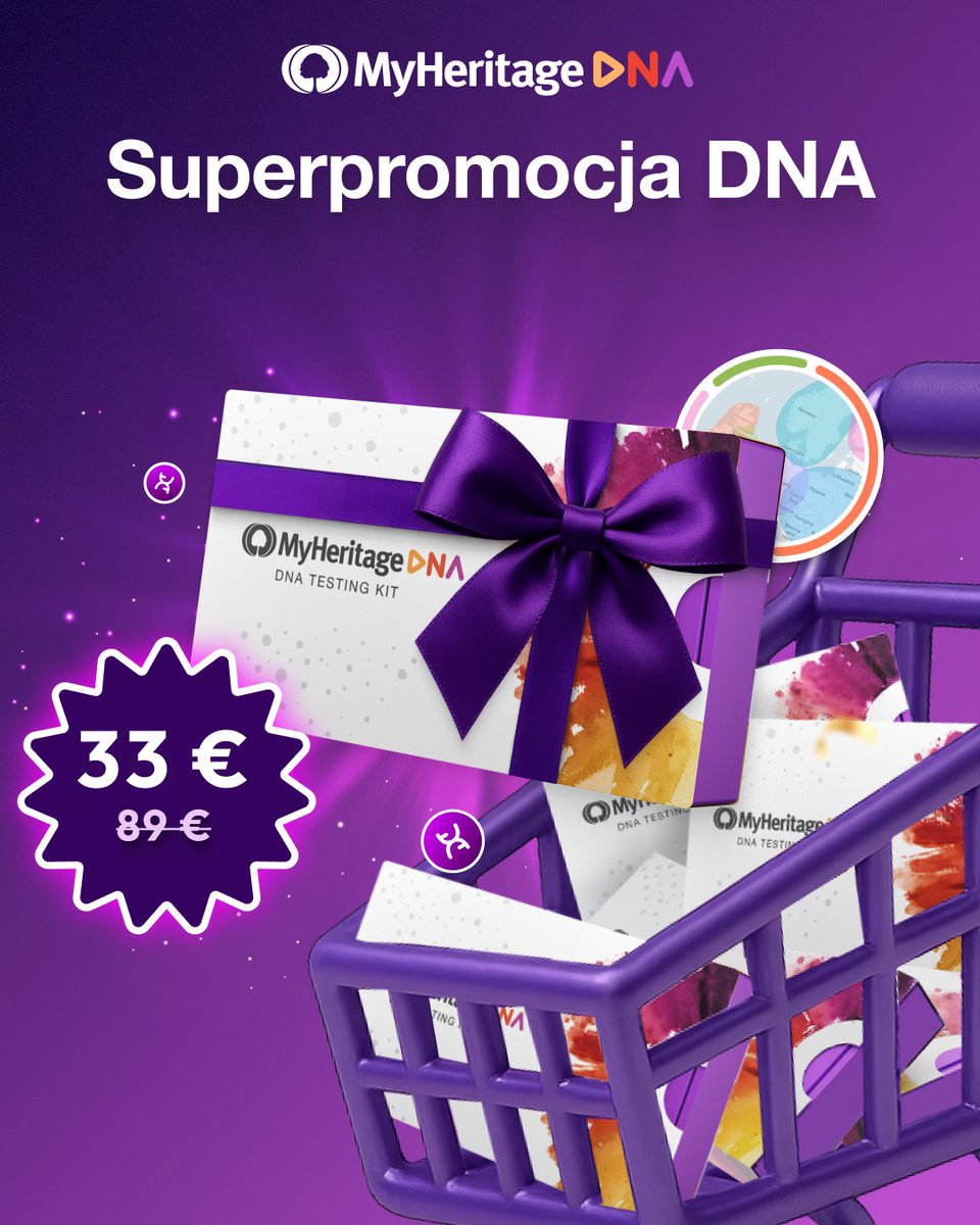 ODKRYJ swoje pochodzenie etniczne 🌎
"Połącz się" z krewnymi na całym świecie ✨
👉 myheritage.pl/dna
ZAPRASZAMY! 💗

#Genealogia #DNA #Drzewogenealogiczne #Testdna #Genealogia #Genetyczna #Historia #Rodzinna #Wspomnienia #Rodzina #Geny #Przodek #Nostalgia #Dziedziczenie