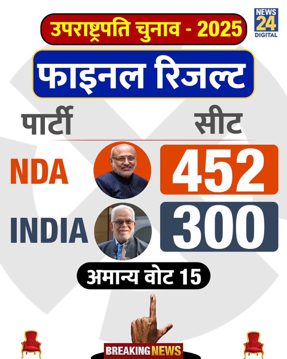 कोई बताएगा ये 15 कौन माननीय लोग हैं जिन्हें वोट तक डालना नहीं आता...

#VicePresidentElection2025
#CPRadhakrishnan