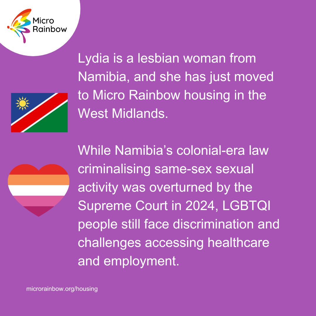 MicroRainbow's tweet photo. We have welcomed Lydia, a lesbian woman from Namibia, to Micro Rainbow safe housing where she can live freely and focus on her asylum claim π π³οΈββ§οΈ
π Help make more arrivals like this possibleπ https://t.co/IoveKYcnWT
#LGBTQI #AsylumSeekers #SafeHousing #ChangingLGBTQILives https://t.co/NRFbm0G1I5