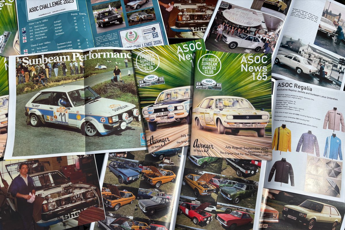 TheSunbeamLotus's tweet photo. The 64 page ASOC News 165 is out now. Join us soon to ensure you receive a copy. https://t.co/JRk8I6oWvw
#SunbeamLotus #SimcaSunbeamLotus #TalbotLotus #AvonSunbeamLotus #TalbotSport @avengerSunbeam @TheSunbeamLotus https://t.co/KkjLeZofSU