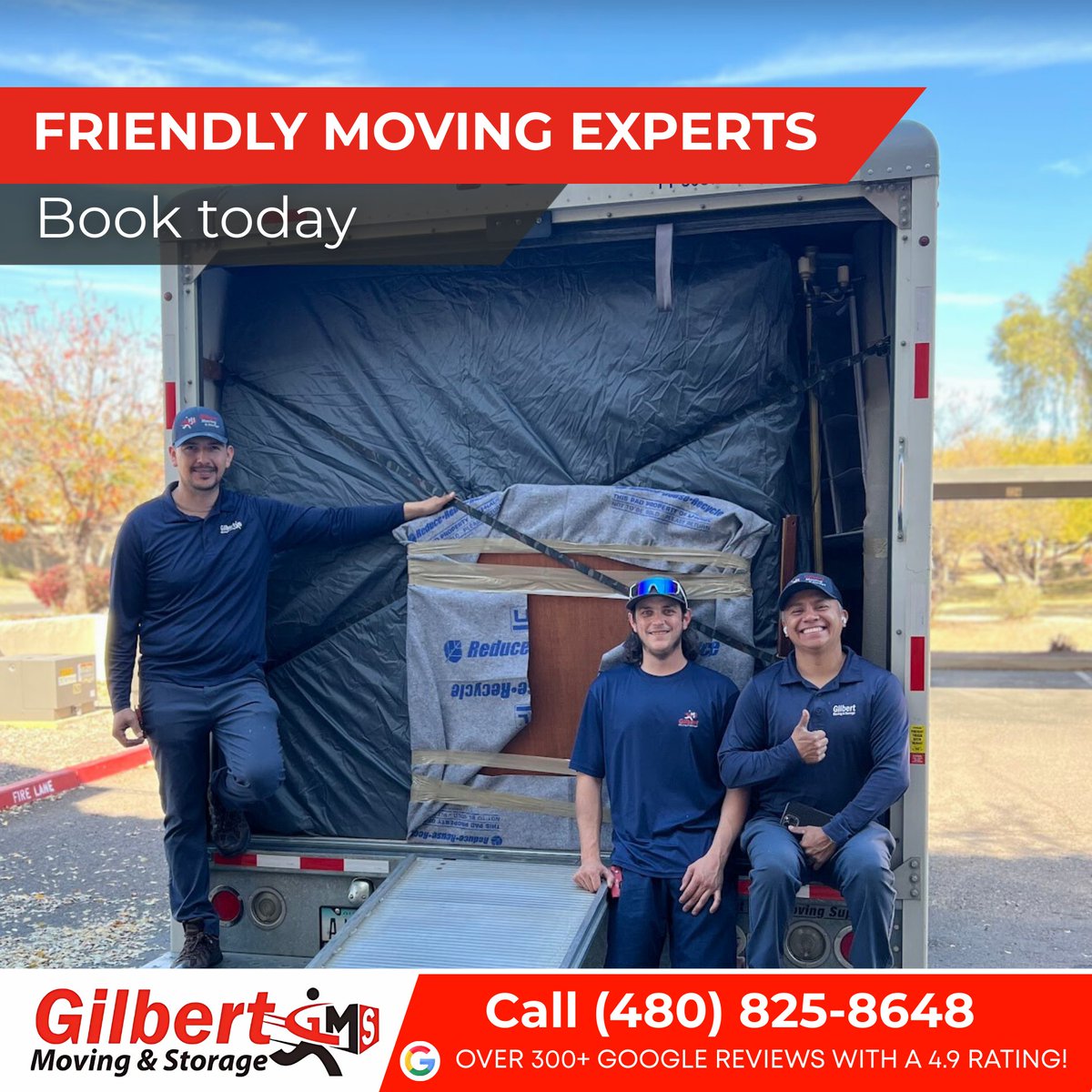 GilbertMoving's tweet photo. 🚚 Friendly Moving Experts! 🚚

Need a stress-free move? Our team is ready to help!

📞 Call (480) 825-8648 or visit https://t.co/japCmaXU4q

⭐ 4.9 Rating with 300+ reviews!

#MovingExperts #GilbertMoving #BookNow https://t.co/NnqIvxvrx2