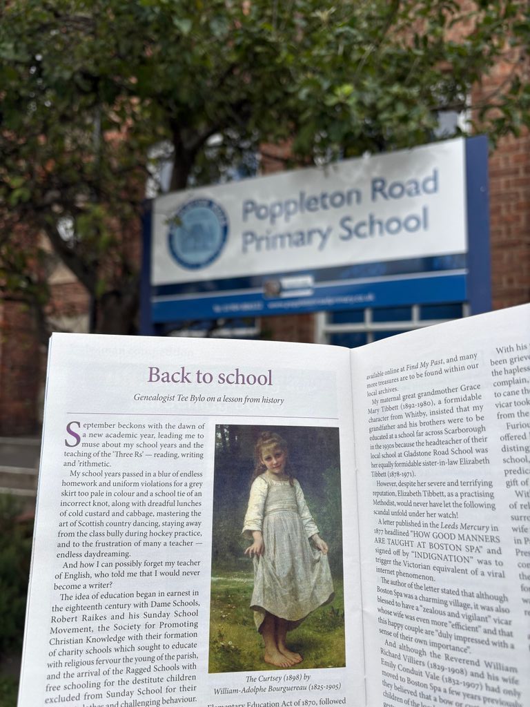 School's OUT! 

In the SEPTEMBER publication of <a href="/The_Dalesman/">The Yorkshire Dalesman magazine</a> - I muse on memories of my school days, and the controversial antics of the clergyman of Boston Spa who would trigger the Victorian equivalent of a viral internet phenomenon in the year 1877.

#StillSleuthing 🔍