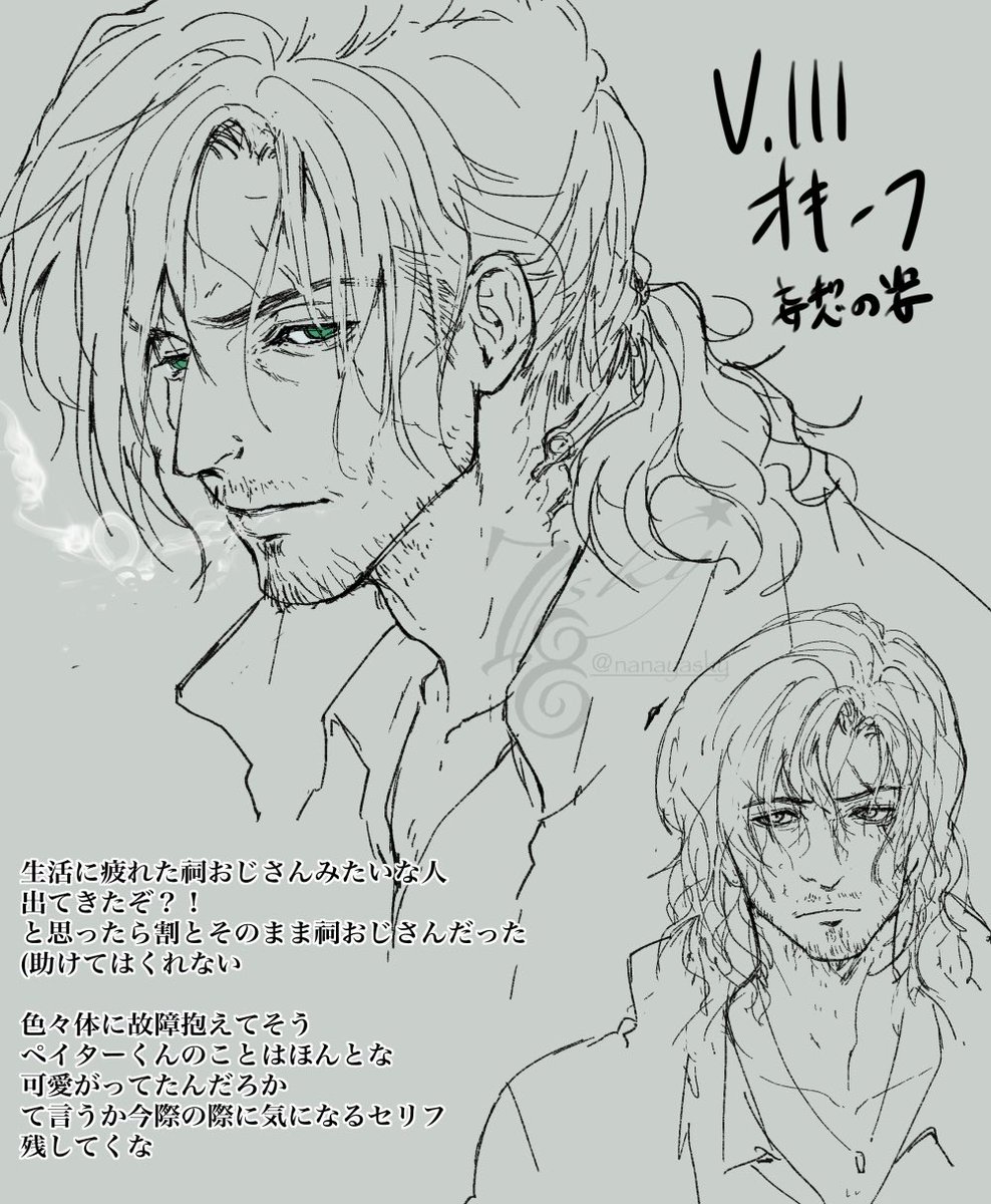 AC6泥水フィーカおじさん妄想図
貴重なお疲れおじさん属性、３周目の一回しか出てこないの勿体なくないすか…