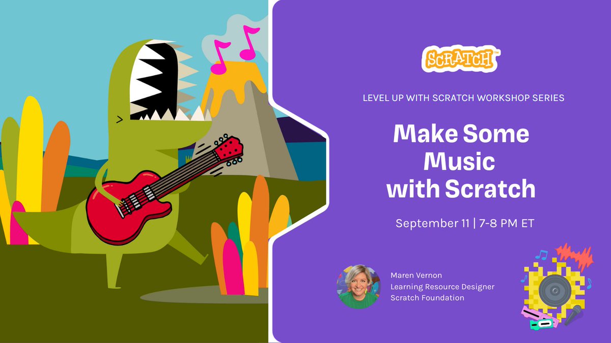 scratch's tweet image. ICYMI: the Level Up with Scratch workshop series is here! Discover engaging, hands-on PD led by the Scratch Team Whether you’re a beginner or a Scratch expert, there’s always room to Level Up. The series kicks off this Thursday. Register for free: events.ringcentral.com/events/make-so…