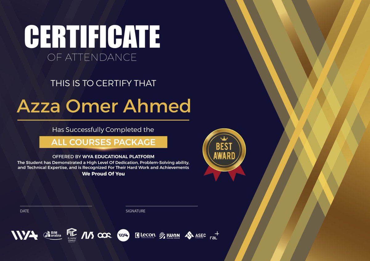 WYA_Plus's tweet photo. مبروك للمهندسة Azza Omer Ahmed

على إتمامها All Courses Package مع WYA+ Academy 👏
إنجاز مهم بيعكس تعب والتزام وطموح كبير، وخطوة بتفتح أبواب لفرص أوسع ونجاحات أكبر بإذن الله.

بنتمنالك دايمًا التوفيق🙏
#WYAPlus https://t.co/zvi8EbLHRc