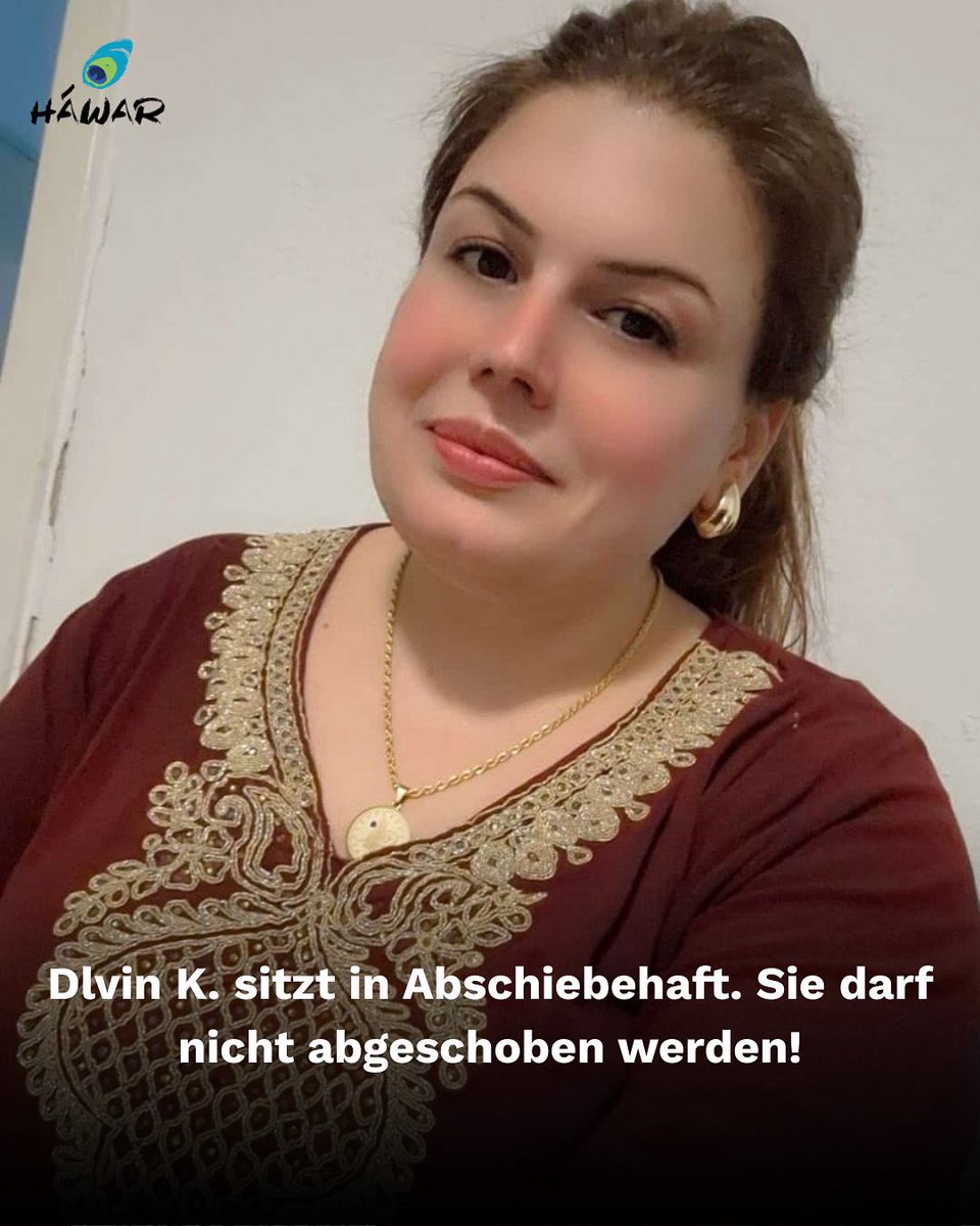 Das ist Dlvin K. Dlvin ist Anfang 30 und Überlebende des Genozids an den Jesiden. Seit 2021 ist sie in Deutschland, nach einer beschwerlichen Flucht. Nun sitzt Dlvin in Bad Kreuznach in Abschiebehaft und soll morgen früh abgeschoben werden. Genozid und Flucht haben sie