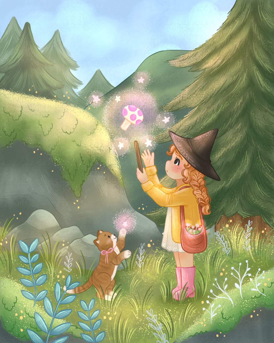 The discovery of the giant pink mushroom 🩷✨🍄

Honestly had bigger plans for this #illustration but I ran out of steam and decided to leave it as is haha 

#kidlit #kidlitart #procreate #digitalart #mushroom