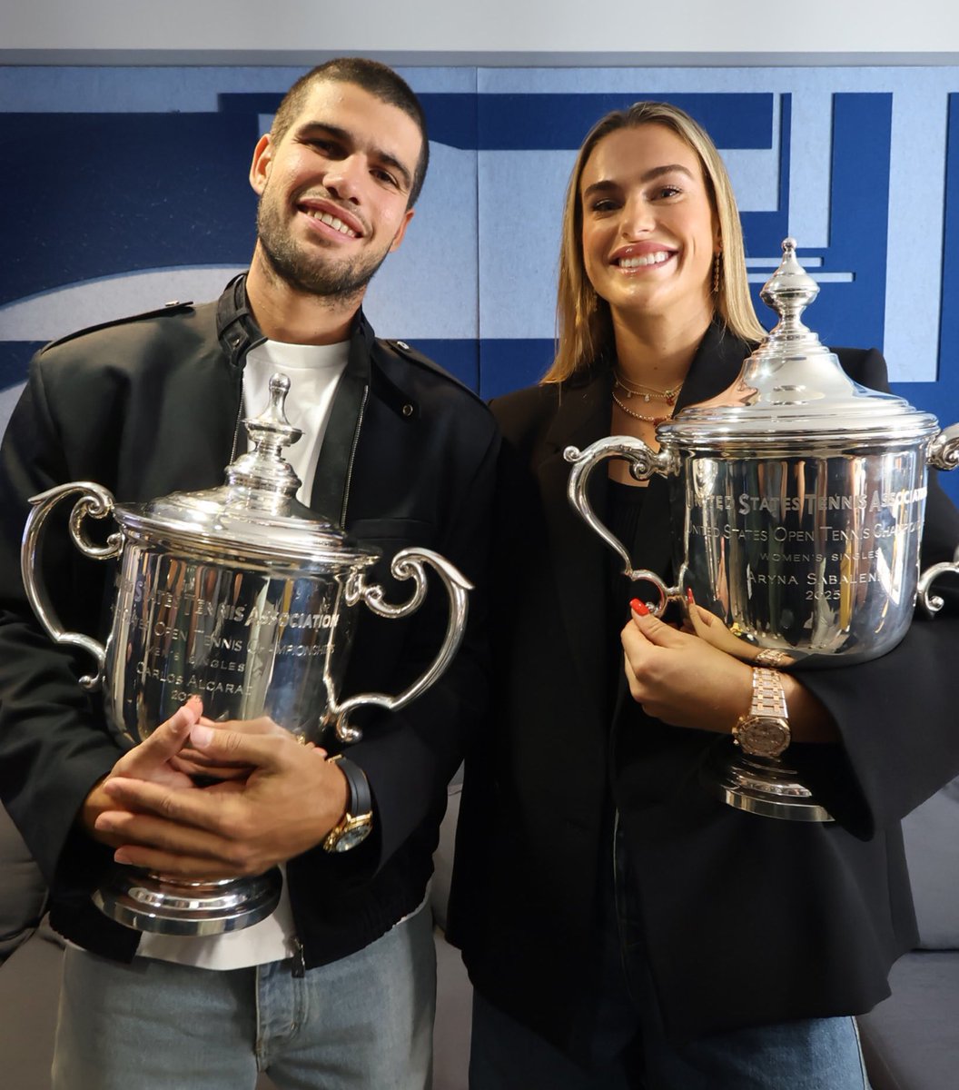 Carlos Alcaraz &amp; Aryna Sabalenka...

🎂Same birthday (5th May)
🏆Same 2025 U.S. Open Champion Title
💰Same $5 Million paycheck for winning the US Open