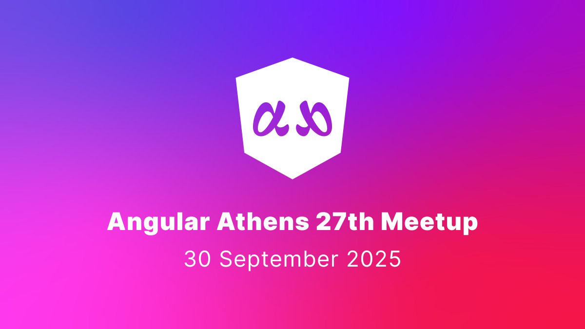 AthensAngular's tweet image. 👋 See you in just a few hours! The 27th Angular Athens Meetup kicks off at 7 PM EEST!
📅 Today! Sept 30th, 7:00 PM EEST
📍 Venue: Impact Hub Athens
🔗 RSVP: meetup.com/angular-athens…
#AngularAthens #Meetup