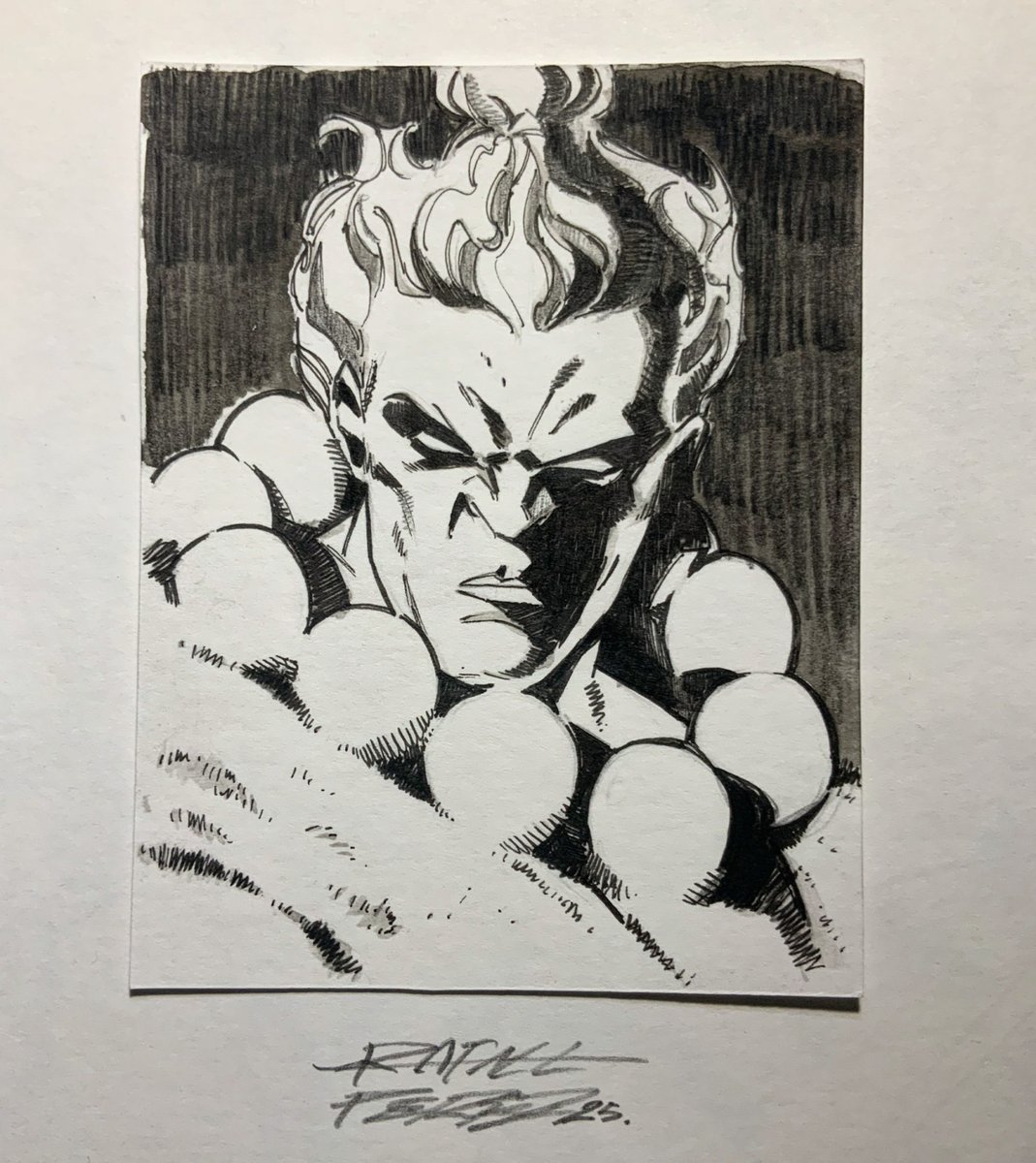 Something new today! Here is a little 6x9 cm sketchcard commission I did  for  #nycc

This time… AKUMA! 

I will share more tradicional art here If you like it c:
.
.
.
#AKUMA #streetfighter #marvelvscapcom #comic #comicartist #traditionalart #Marvel