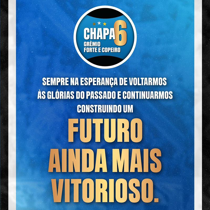 SOMOS O GRÊMIO FORTE E COPEIRO...
...e queremos te representar no Conselho do Grêmio, porque sabemos que o amor pelo nosso Imortal nos une.   

Do mesmo jeito que tu, buscamos sempre o melhor para o Tricolor e junto contigo podemos construir um clube mais aguerrido e vitorioso.