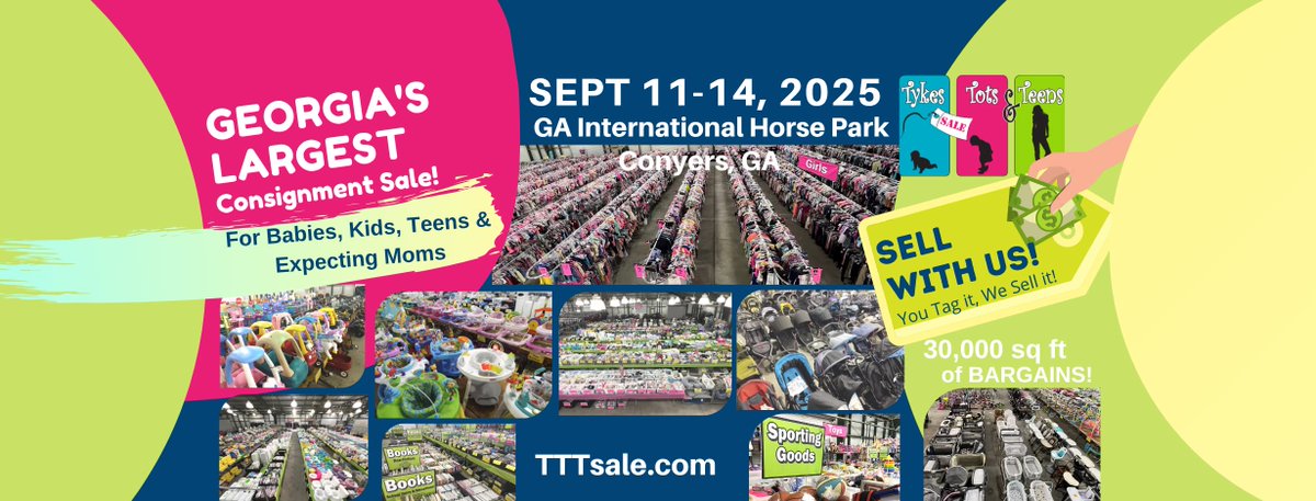 Shop 30,000 square feet of clothes,toys,baby equip, books,games,youth furniture,décor and more. Find items priced 1/4 to 1/3 off retail!  Be a seller and keep 70%-85% of your sales AND shop before the public.  Website: TTTsale.com