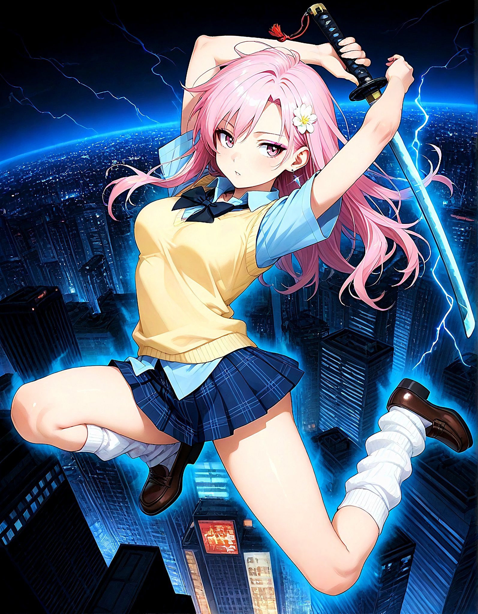 【S4号/一点物イラストアート】平成ギャルちゃん-猫耳パーカーバージョン- SALE】平成ギャルちゃん-猫耳パーカーバージョン- | 現代画家