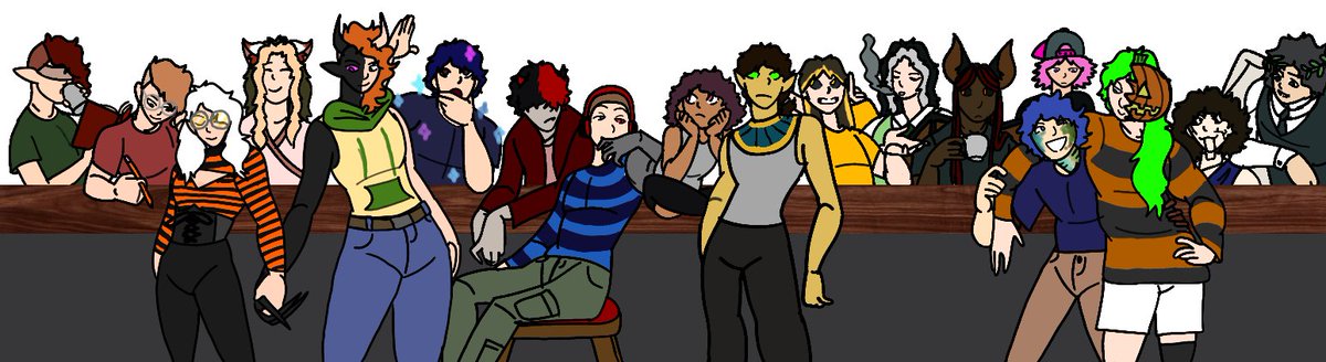 CeltFaryl's tweet photo. New art just dropped!
from left to right: Alexis, ME, Salem, Kayla, Celtic, Val, Grimm, Jack, Luci, Foolish, Javen, Jack 2, Arsen, Jax, Toxin, Hazard, Dahlia, Jakey https://t.co/inM75n7yLQ
