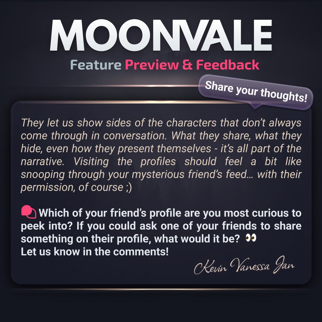 Your friends' profiles get some love as well 🖼️🔥#moonvale #duskwood