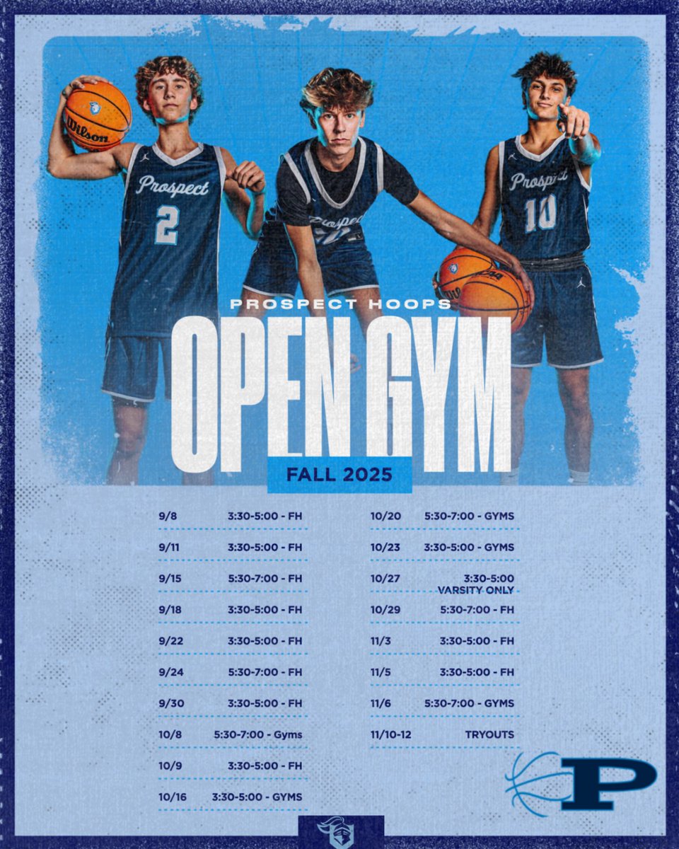 ProspectHoops's tweet image. Fall Open Gym Schedule!  Let&apos;s get better!
