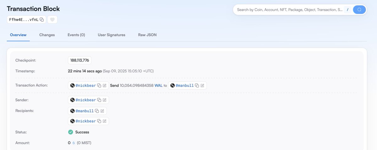 I fucked up big time.

Sent 10k $WAL to a wrong address...

If you know anyone who holds the @manbull Sui NS, please lmk, idk if I can get it back but I'd still like to know it went to good causes 😢

Really the worst timing right before KBW 😇