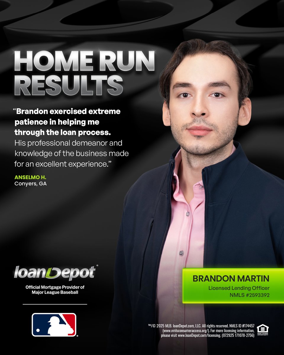 When it comes to delivering home run results, Brandon Martin doesn’t just play the game, he knocks it out of the park. As the Official Mortgage Provider of <a href="/MLB/">MLB</a>, we celebrate teammates like Brandon who bring patience, professionalism, and deep expertise to every customer journey.