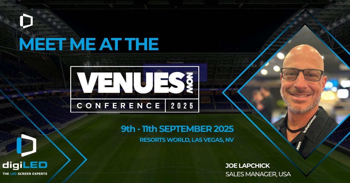 digiLED_'s tweet image. Are you heading to the VenuesNow Conference this week in Las Vegas?

Whether you’re keen to hear about our latest technology or just fancy a catch-up, we’d love to see you.

Reach out to Joe Lapchick to arrange a meeting.

#VNC25 #AVtweeps #digiLED #LEDdisplay