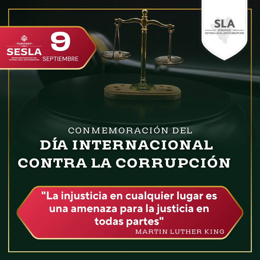 🗓️🤚En el mes de septiembre, conmemoramos el "9 de diciembre - Día Internacional Contra la Corrupción" y te compartimos una frase celebre 👍. 
Más información aquí:  
unodc.org/lpomex/es/area…
#unidoscontralacorrupción