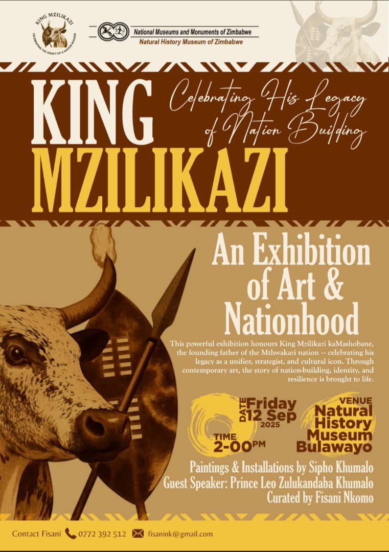 The National Museum in Bulawayo is running a King Mzilikazi exhibition on Friday 12 September. Ah we are rising. Wena usaleleni?
<a href="/MimiReeds/">🕯 Mitchell ‘Maliqeto (武則天) 🇿🇼</a> <a href="/RealMzalaTom/">Mzala Tom</a> <a href="/daddyhope/">Hopewell Chin’ono</a>