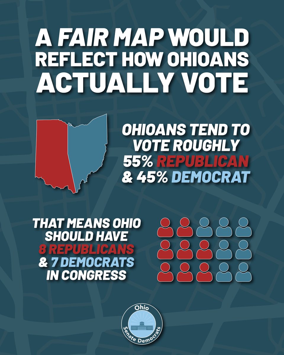 Today, Ohio Democrats proposed a fair, constitutional congressional map that reflects how Ohioans actually vote.

Join us in demanding that Ohio Republicans take action before the September 30 bipartisan deadline.