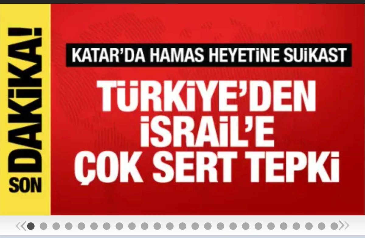 Katar'da Hamas'a yönelik düzenlenen terör saldırısı sonrası haberlerin hepsini teyet geçiyorum.
Çünkü biliyorum ya en sert şekilde kınamışızdır yahut şiddetle kınamışızdır.
Ötesi lafı güzaf