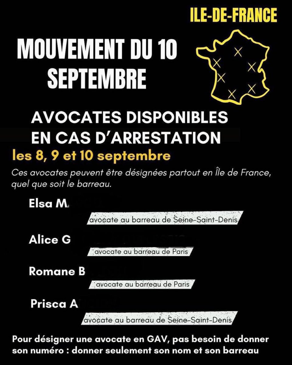 La répression s’annonce féroce donc il vaut mieux prendre ses dispositions.
#10Septembre #10septembre2025 #MacronDémission