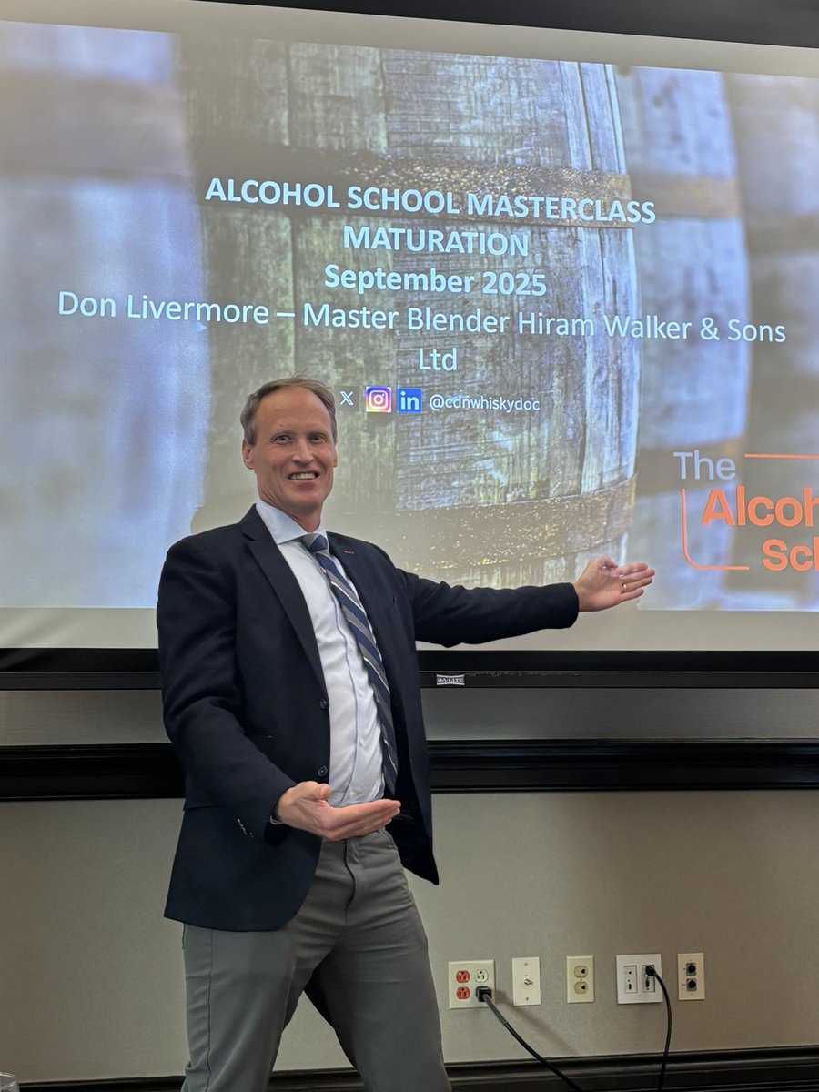 Speaking on the topic of Maturation in #canadianwhisky at #alcoholschool2025    
•
There are talented new distillers in our industry.   
•
#distilling 
#whisky
#school
@lallemandbds @lallemanddistilling 
@jpwisers @corbysw
