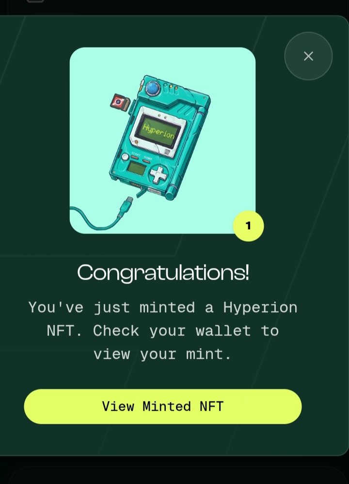 adipd123's tweet image. Hey folks, Still didn&apos;t checkout @hyperionsNFT  ? 

⭐ Did you know @hyperionsNFT is the first community dApp in Hyperliquid that offers gamified rewards 🎮 💸

I secured my hyperion, now it&apos;s your turn🔥

Public mint is still ongoing, miss now and regret later