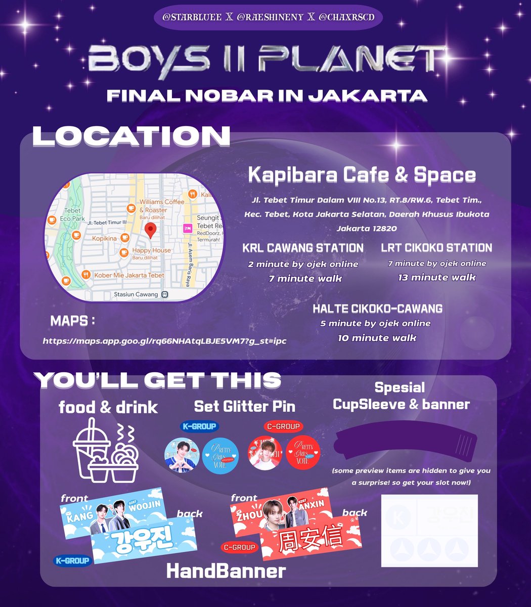raeshineny's tweet image. 📣 NOBAR LIVE FINAL BOYS II PLANET 🌟
One Ending, New Beginning 🌙

🗓 Kamis, 25 September 2025
📍 Kapibara Cafe &amp;amp; Space – Tebet, Jakarta Selatan
⏰ 18.00 WIB–end
🔗 bit.ly/NobarFinalB2PJ…

🎟 EARLY BIRD 95K (DP 45K) | 9–12 Sept 
NORMAL PRICE 110K (DP 50K ) | 12-17 sept