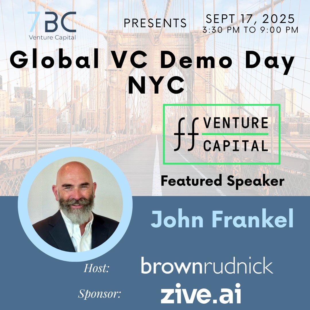 Join John Frankel <a href="/john_frankel/">John Frankel 🚶‍♂️</a> founder of ff Venture Capital <a href="/ffvc/">ff Venture Capital</a> and 100+ VCs, family offices, LPs, corporates and startups in NYC 9/17. Claim your spot before we cap at 125 people: lu.ma/f3qxubi5
