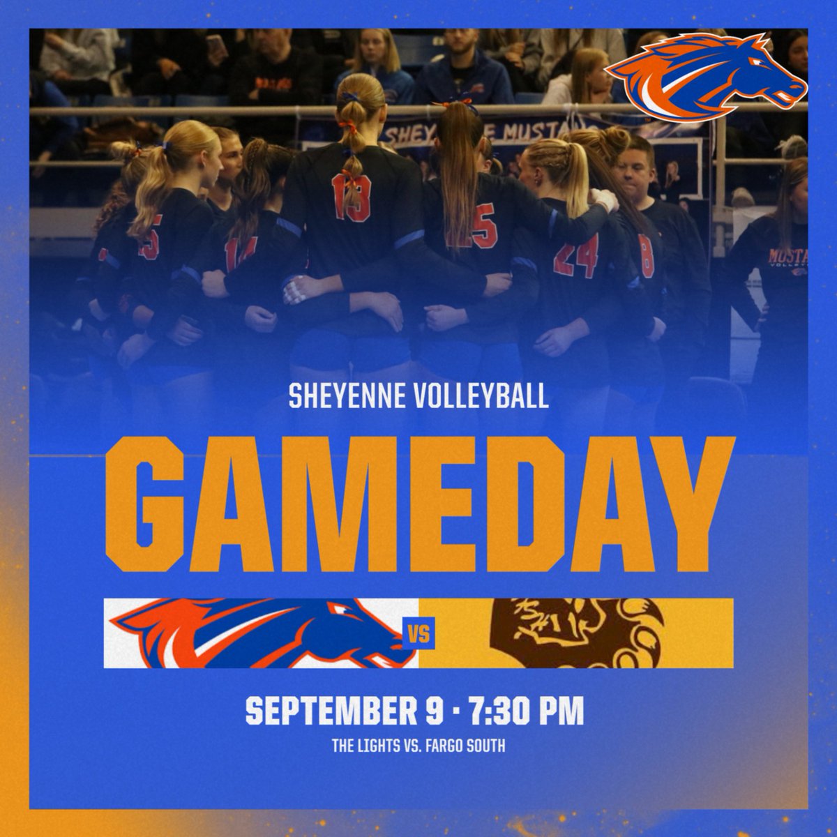 Big game at The Lights! Be there to support your Mustangs at 7:30 PM TONIGHT!!! #rollstangs