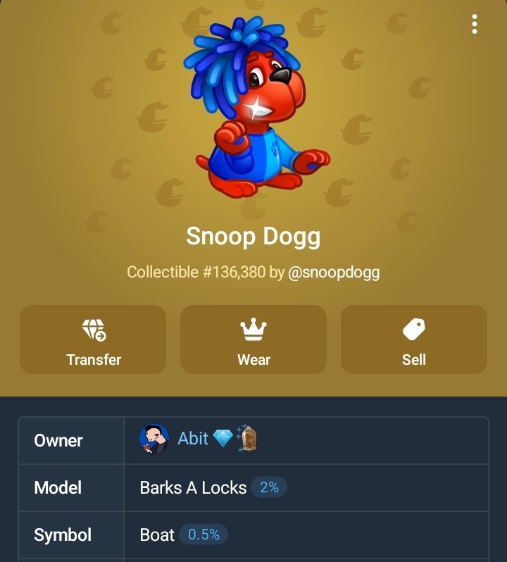 Telegram NFT Gifts GIVEAWAY part 5 💎

I'm giving the Snoop Dogg NFT Gift to one lucky person.

Retweet to win! 🤍
