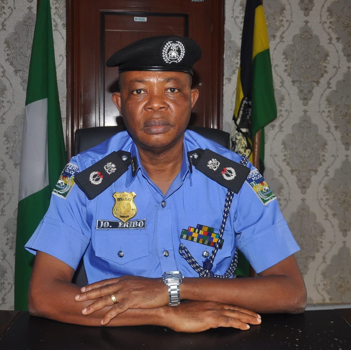 'Fisayo Soyombo (@fisayosoyombo) on Twitter photo This is Joseph Eribo, the Ekiti State commissioner of police, on whose orders <a href="/fijnigeria/">Foundation for Investigative Journalism (FIJ)</a>'s <a href="/sodeeqaatanda/">Sodeeq Atanda</a> is currently being detained in Ado-Ekiti.
Sodeeq's only crime is writing about FUOYE VC Abayomi Fasina's sexual harassment of his married female subordinate.
Should This is Joseph Eribo, the Ekiti State commissioner of police, on whose orders <a href="/fijnigeria/">Foundation for Investigative Journalism (FIJ)</a>'s <a href="/sodeeqaatanda/">Sodeeq Atanda</a> is currently being detained in Ado-Ekiti.
Sodeeq's only crime is writing about FUOYE VC Abayomi Fasina's sexual harassment of his married female subordinate.
Should