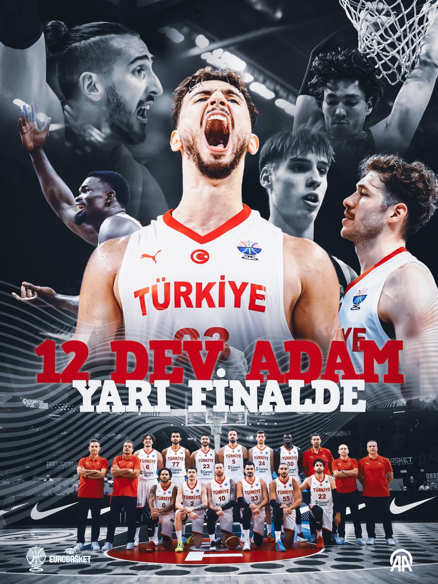 🇹🇷 12 DEV ADAM YARI FİNALDE!

🏆🔥 A Milli Basketbol Takımımız, Avrupa Basketbol Şampiyonası çeyrek finalinde Polonya'yı 91-77 mağlup ederek yarı finale yükseldi #EuroBasket #12DevAdam