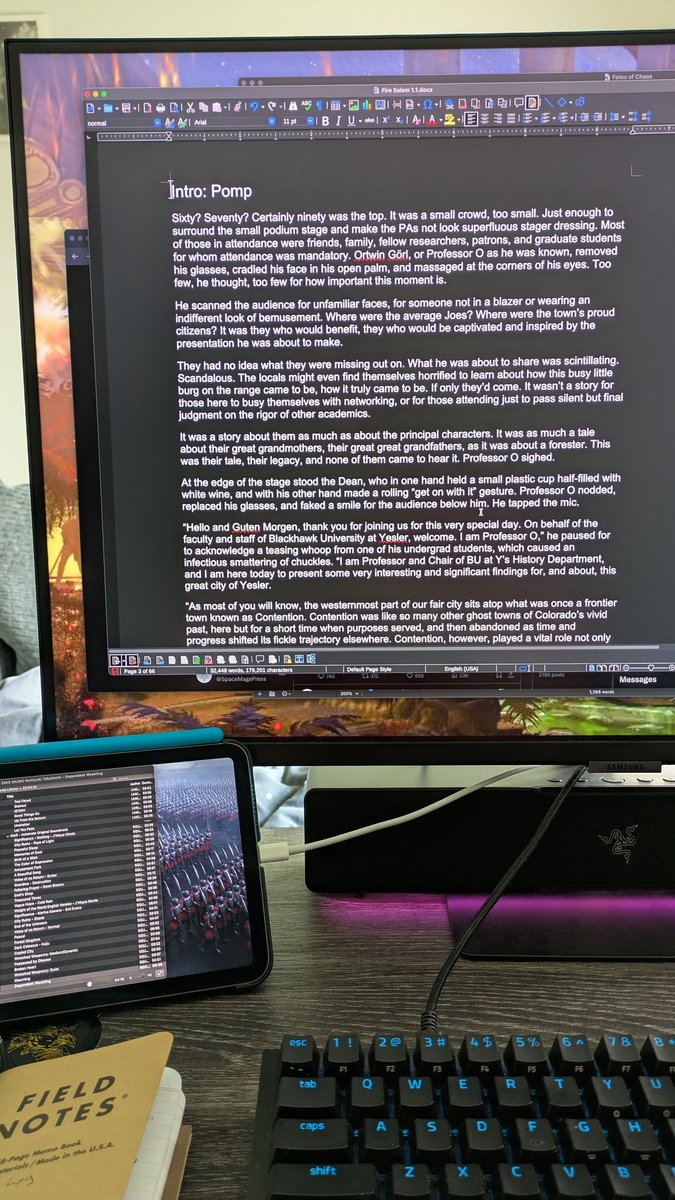 SpaceMagePress's tweet photo. Sitting down to dive into a new project (finally!), and this one is out of my comfort zone. Historical horror. Looking forward to adding that to my resume

#amediting
#lineedits
#editor4hire https://t.co/qY9v9KPGh0