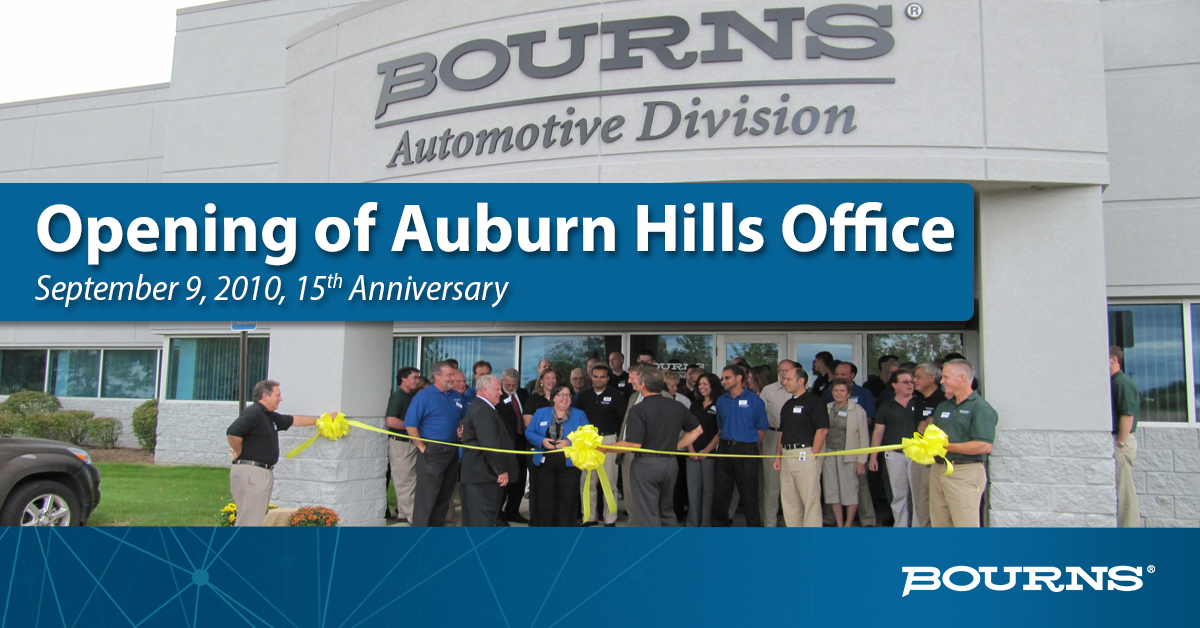 15 years ago today, we opened our Auburn Hills facility! State-of-the-art labs, engineering excellence, and automotive innovation in the heart of Michigan. Here's to many more! #AuburnHills #AutomotiveEngineering #15Years #Bourns
