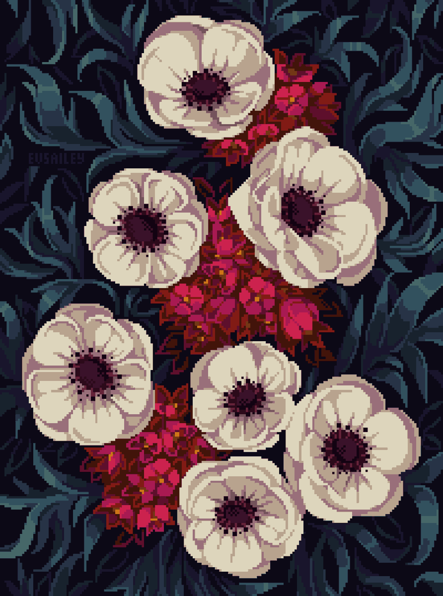 Anemone🌸🌿

#pixelart