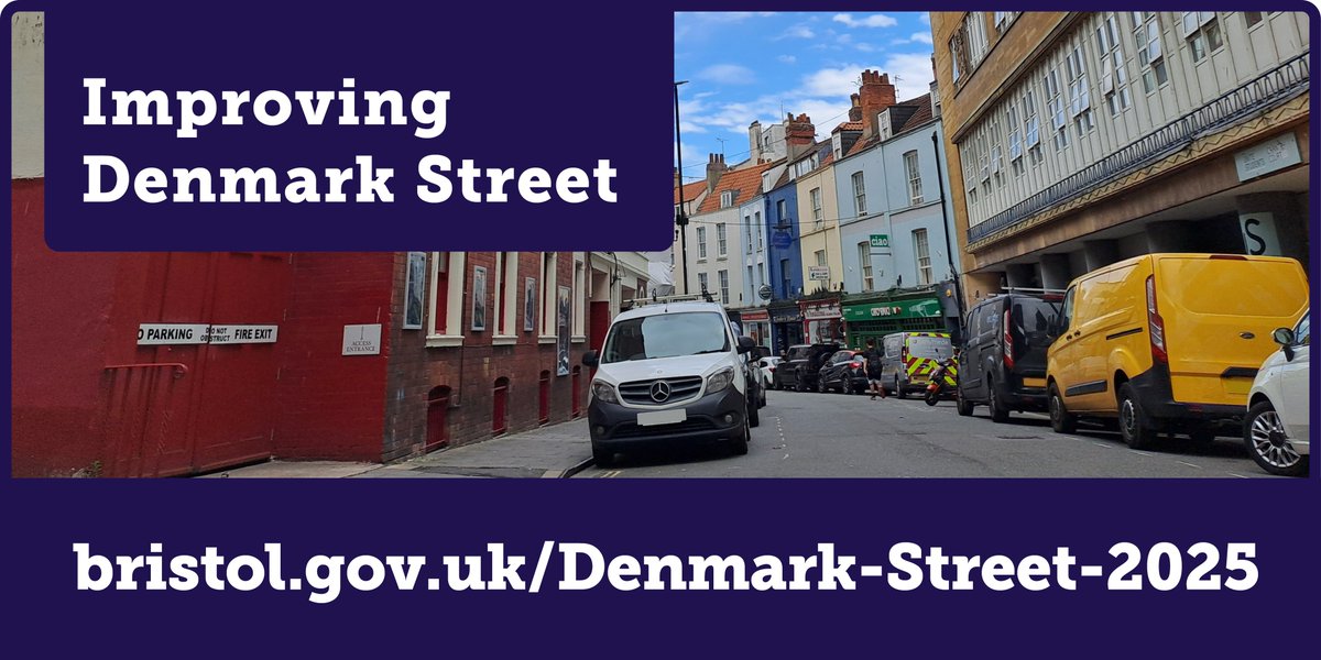 💬 We’re asking for views on proposals to make Denmark Street and the surrounding area more welcoming. 

Home to Bristol Hippodrome, the O2 Academy, and Bristol Beacon, proposals include changes to some roads, crossings and public spaces.

Take part 👉 orlo.uk/tZMhl