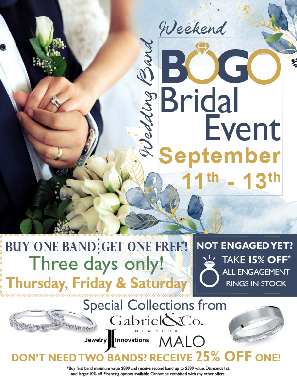 Starting This Thursday! Buy One Band | Get One FREE! September 11th thru 13th!
pughsdiamonds.com/events-2