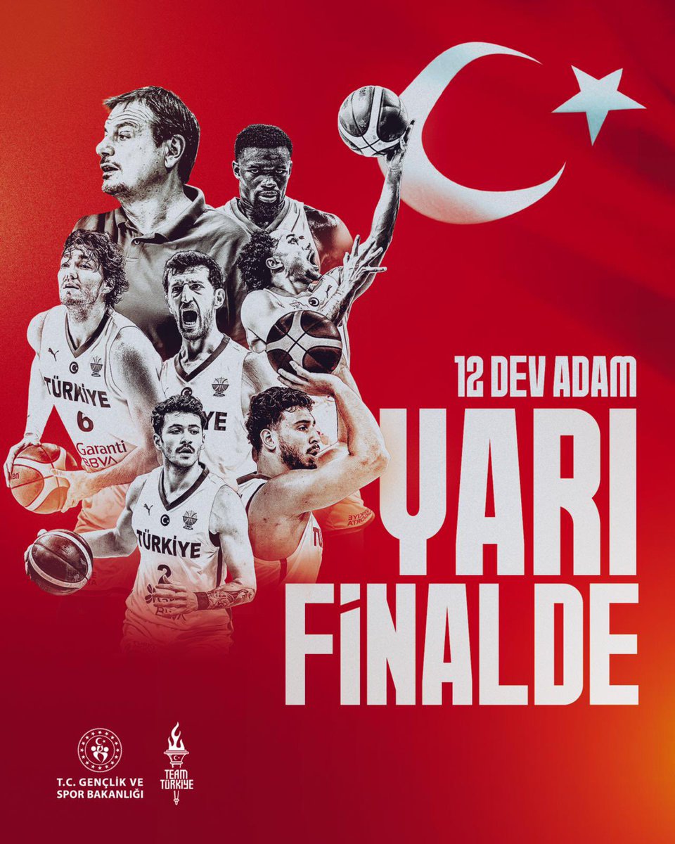 YARI FİNALDEYİZ! 💪

Polonya’yı çeyrek finalde mağlup eden A Milli Basketbol Takımımız EUROBASKET 2025’te yarı finale yükseldi! 🇹🇷🏀

Tebrikler 12 Dev Adam! 👏