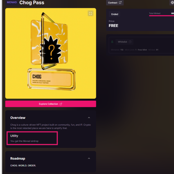 viniciusmedian's tweet photo. For those who don't know why the chog pass is so valuable.
Even though monad hasn't promised any airdrops, it's guaranteed here. https://t.co/suFPaDRl7Z