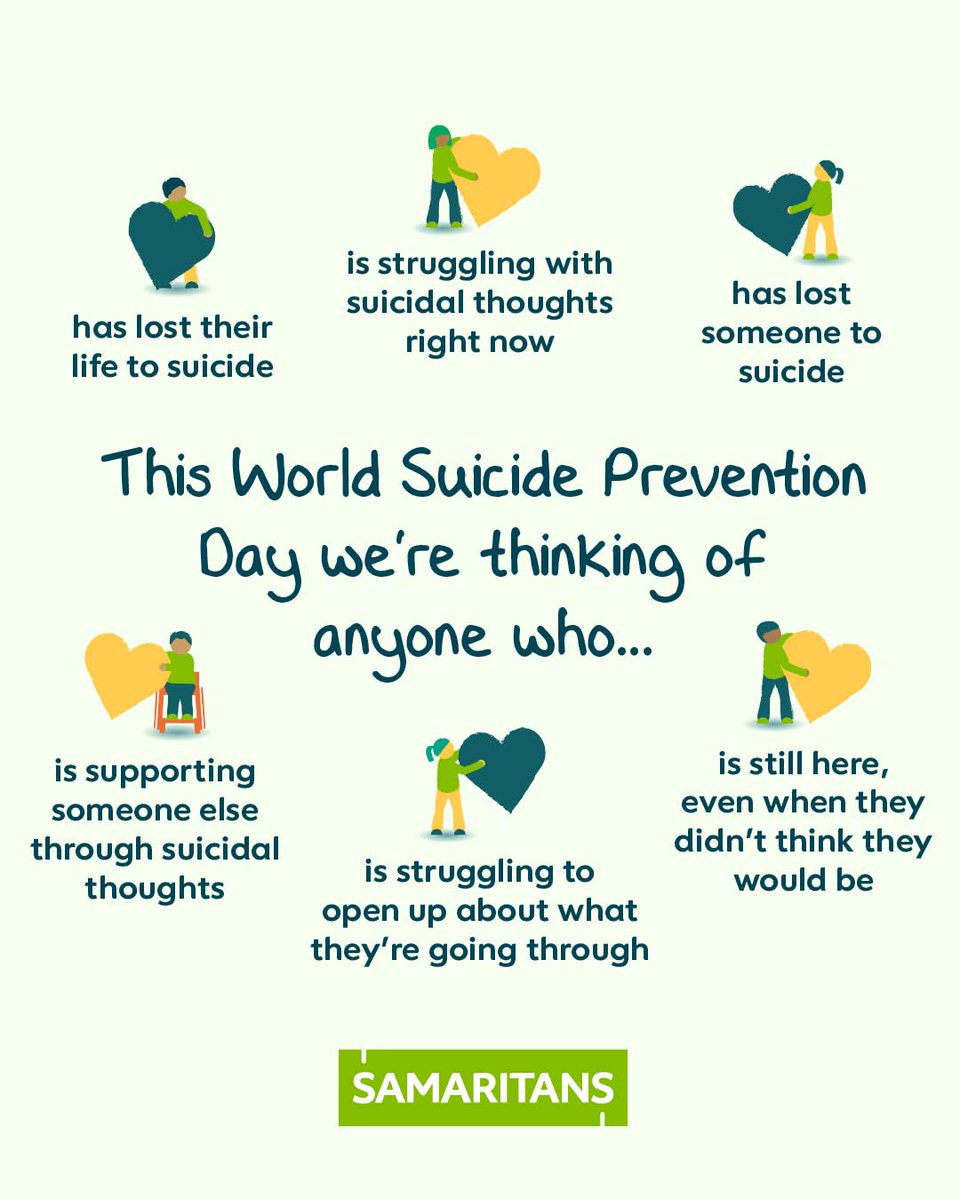 Tomorrow is #worldsuicidepreventionday Let's change the narrative and support those who are struggling to cope 💚