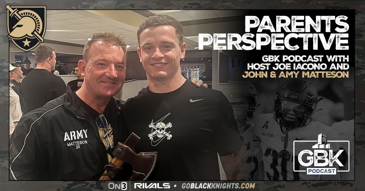 GBK’s Video Podcast (<a href="/GBKJoeIacono/">Joe Iacono - GBK</a>) 

Parents Perspective (John &amp; Amy): The Maturation of Cadet-Athlete Collin Matteson

<a href="/Rivals/">Rivals</a> <a href="/On3sports/">On3</a> #ArmyFootball <a href="/goblackknights/">#GoBlackKnights</a>

bit.ly/41KmRW8