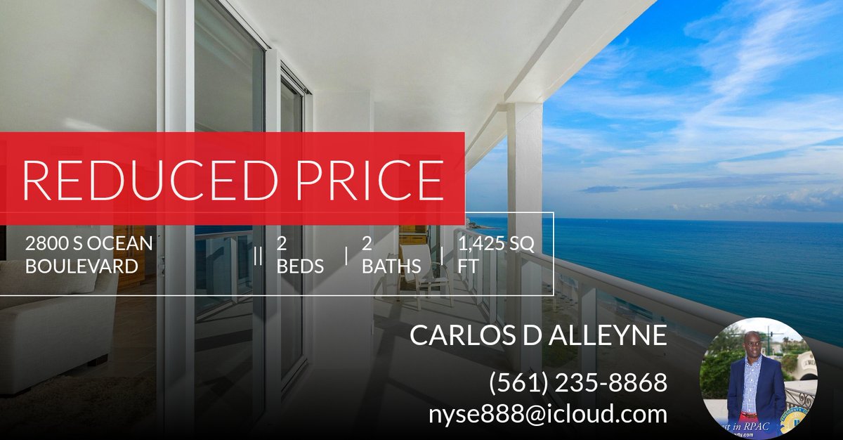 GlobalGatewayre's tweet photo. 📍 Reduced Price 📍 This recently reduced home at 2800 S Ocean Boulevard 18k in Boca Raton won't last long, so, don't wait to set up a showing! Reach out here or at (561) 235-8868 for more information!

Locally Known, Globally Conn... https://t.co/O5wnG6pwEG https://t.co/Skp9lB2IBP